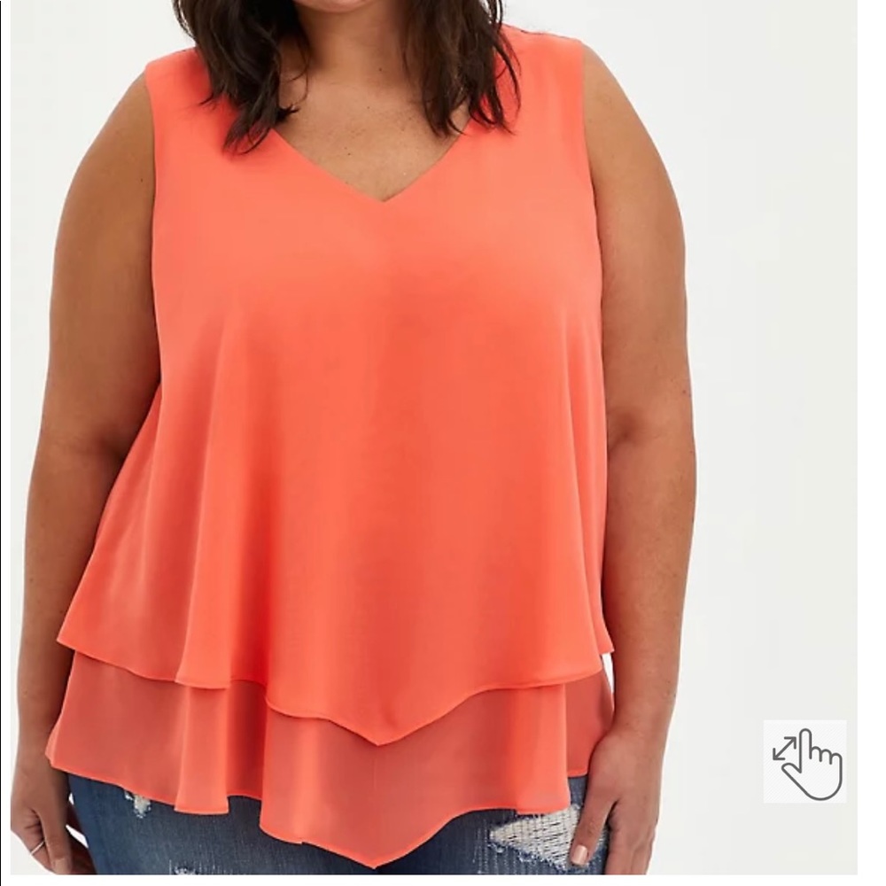 Double Layer Tank Chiffon Coral Torrid